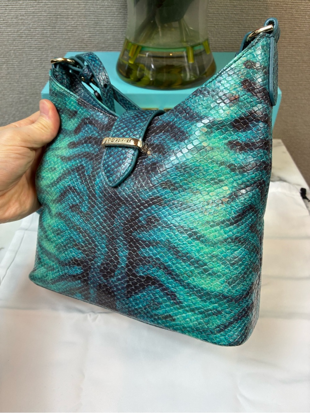 Brahmin Blue Mariner Small Gwynne Crossbody Bag - NWT & Dustbag 🔥 RARE Design - Picture 5 of 11